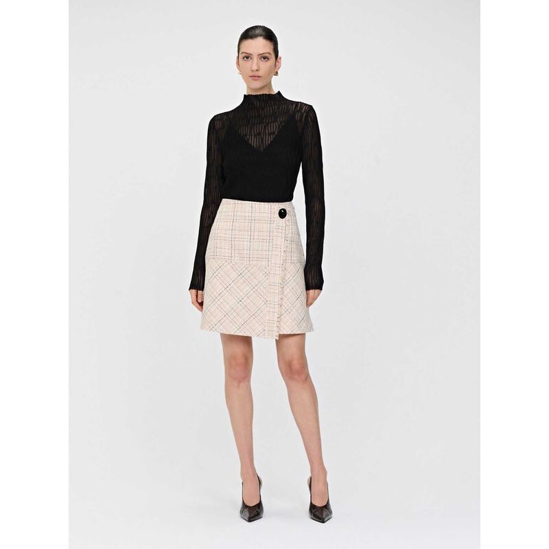 Veronika Maine European Check Tweed Wrap Skirt image number 2